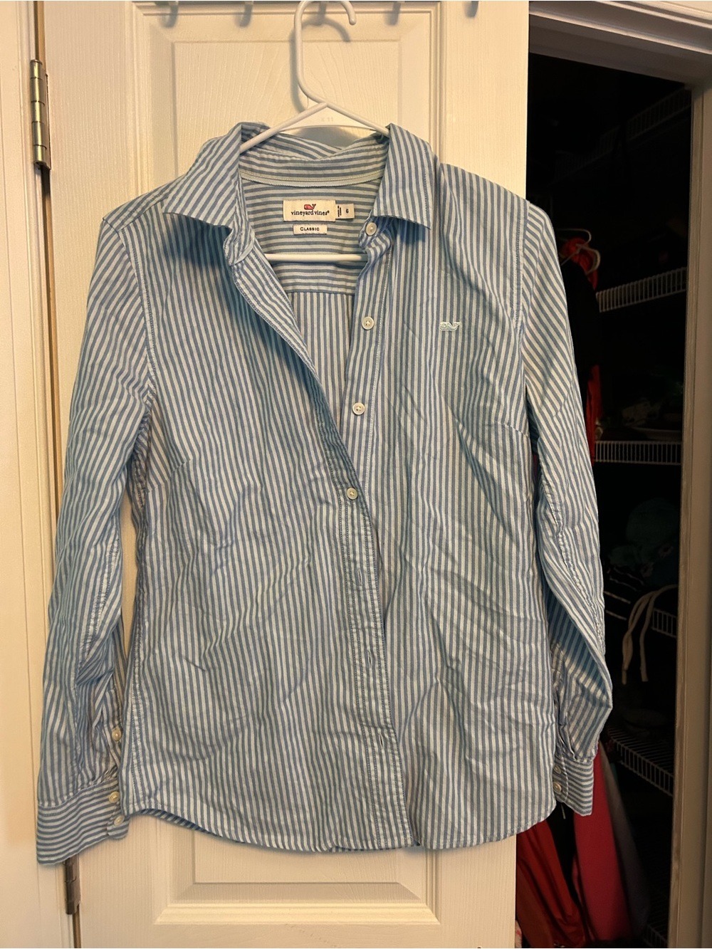 Vineyard Vines Light Blue & White Striped Button-Down Shirt